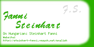 fanni steinhart business card
